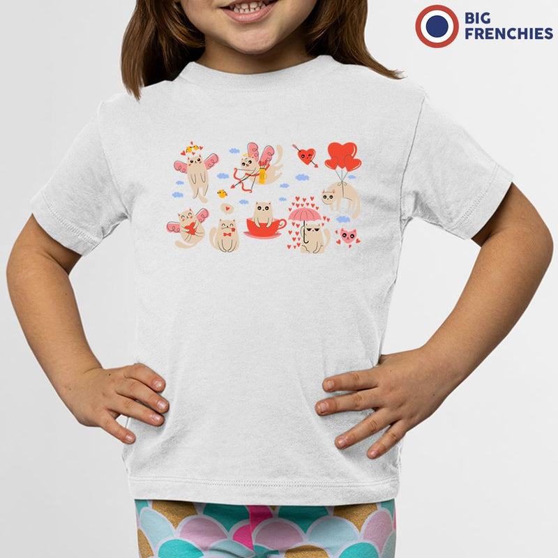 Valentine Cats Youth & Toddler Organic Cotton Tee