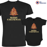 Merry Cheesemas Christmas Dad and Child Organic Cotton family Set (Set of 2)