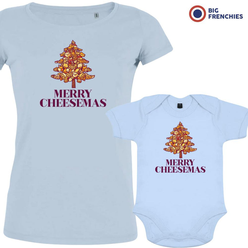 Merry Cheesemas Christmas Mom and Child Organic Cotton family Set (Set of 2)