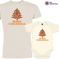 Merry Cheesemas Christmas Dad and Child Organic Cotton family Set (Set of 2)