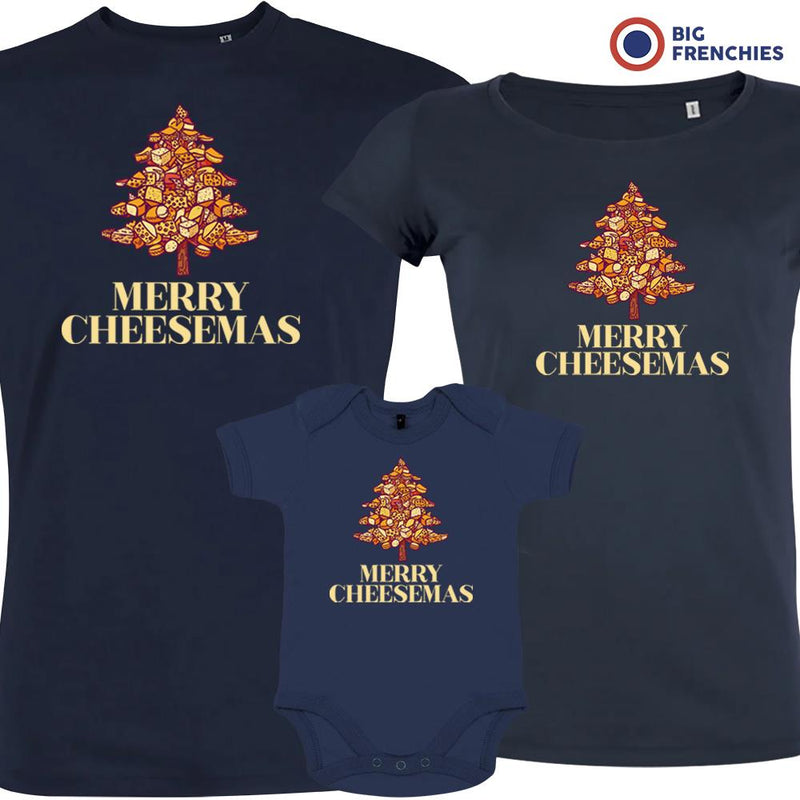 Merry Cheesemas Christmas Matching Family Organic Tees (Set of 3)