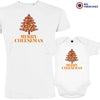 Merry Cheesemas Christmas Dad and Child Organic Cotton family Set (Set of 2)