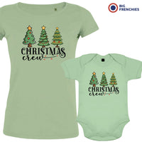 Christmas Crew with Trees Mom and Child Organic Cotton family Set (Set of 2)