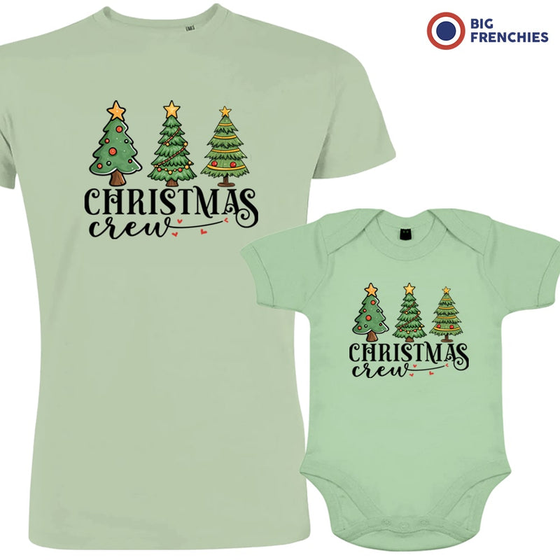 Christmas Crew with Trees Dad and Child Organic Cotton family Set (Set of 2)