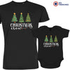 Christmas Crew with Trees Dad and Child Organic Cotton family Set (Set of 2)