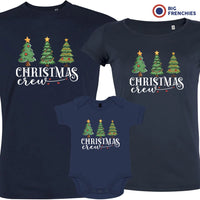 Christmas Crew with Trees Matching Family Organic Tees (Set of 3)