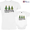 Christmas Crew with Trees Dad and Child Organic Cotton family Set (Set of 2)