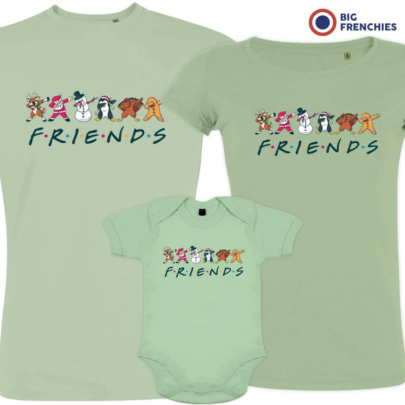 Friends Christmas Matching Family Organic Tees (Set of 3)