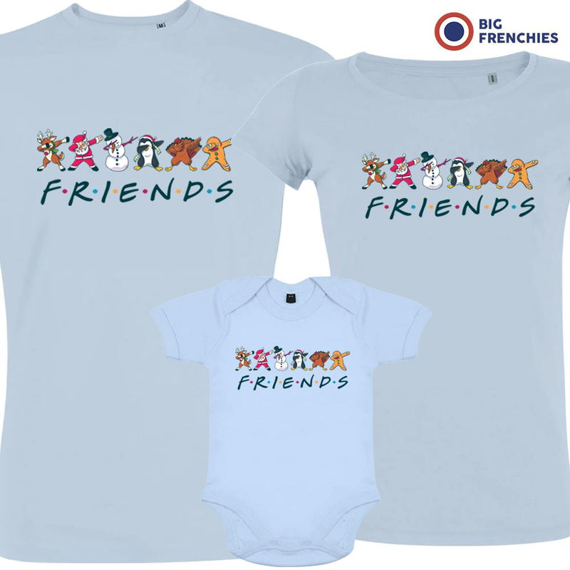 Friends Christmas Matching Family Organic Tees (Set of 3)