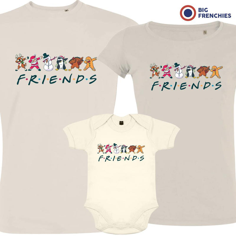 Friends Christmas Matching Family Organic Tees (Set of 3)