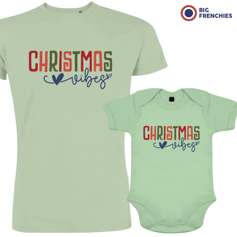 Christmas Vibes Dad and Child Organic Cotton family Set (Set of 2)