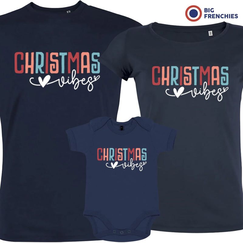 Christmas Vibes Matching Family Organic Tees (Set of 3)