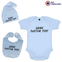 3 Piece Personalized Organic Cotton Baby Gift Set