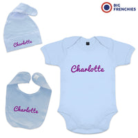 3 Piece Personalized Organic Cotton Baby Gift Set