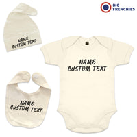 3 Piece Personalized Organic Cotton Baby Gift Set