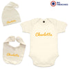 3 Piece Personalized Organic Cotton Baby Gift Set