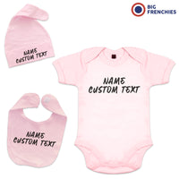 3 Piece Personalized Organic Cotton Baby Gift Set