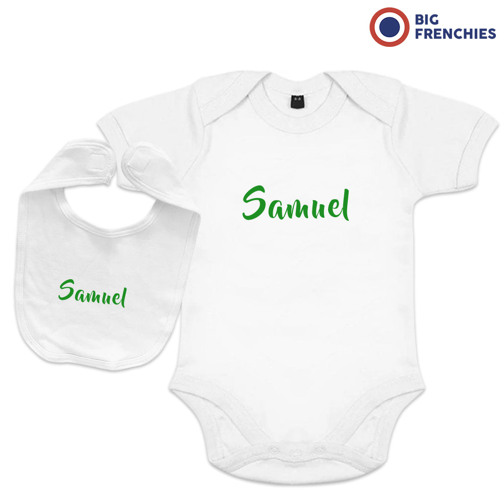 2 Piece Personalized Organic Cotton Baby Gift Set