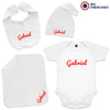 4 Piece Personalized Organic Cotton Baby Gift Set