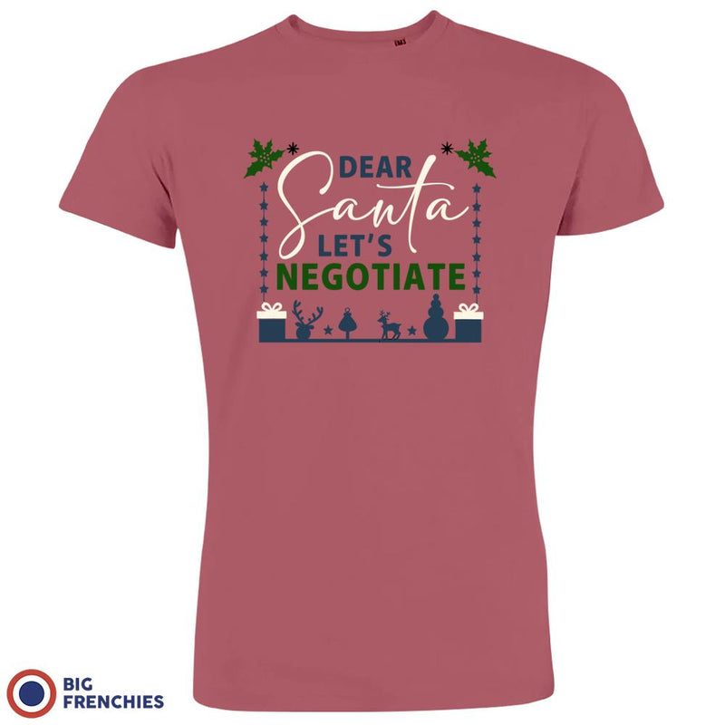 Dear Santa Let's Negotiate Christmas Men's Organic Cotton Tee