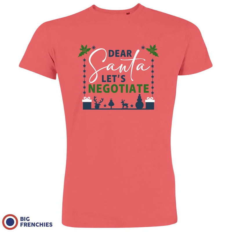 Dear Santa Let's Negotiate Christmas Men's Organic Cotton Tee