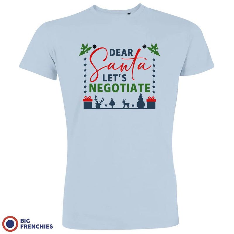 Dear Santa Let's Negotiate Christmas Men's Organic Cotton Tee