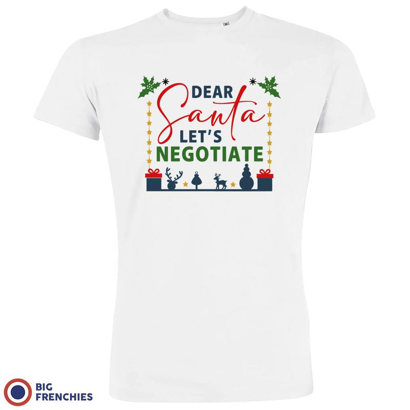 Dear Santa Let's Negotiate Christmas Men's Organic Cotton Tee