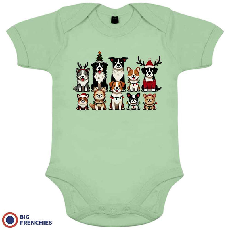 Christmas Dogs Organic Cotton Baby Onesie