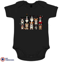 Christmas Dogs Organic Cotton Baby Onesie