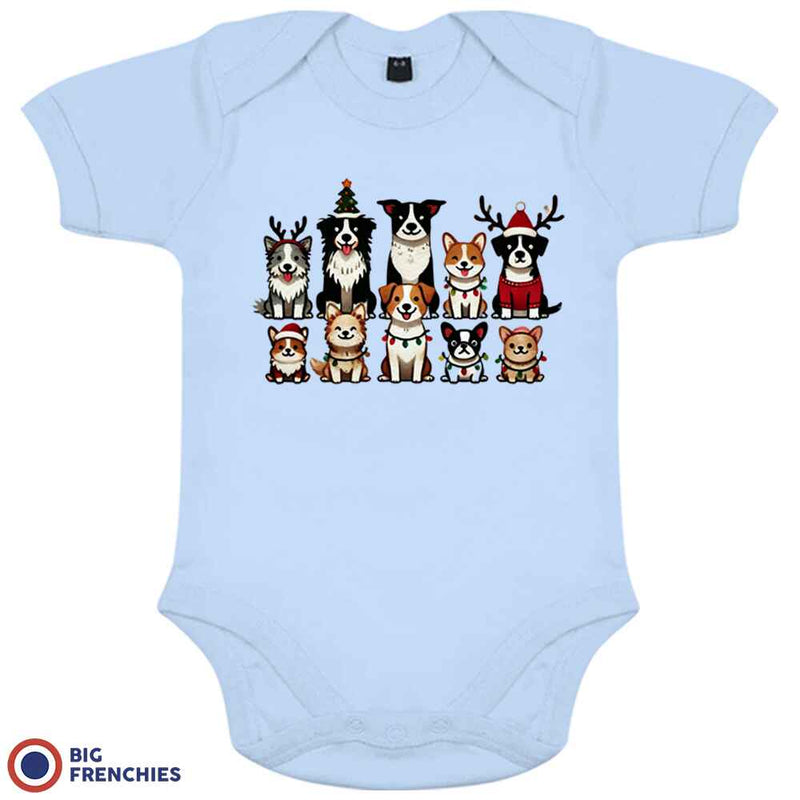 Christmas Dogs Organic Cotton Baby Onesie