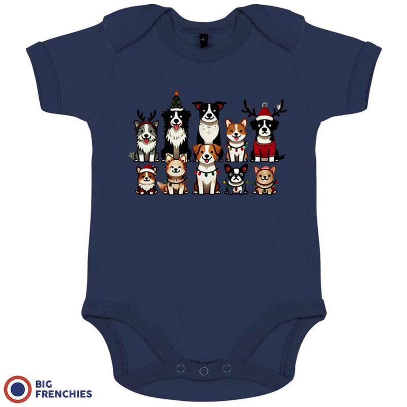 Christmas Dogs Organic Cotton Baby Onesie