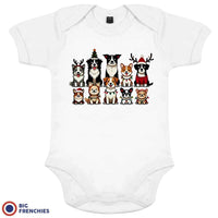 Christmas Dogs Organic Cotton Baby Onesie