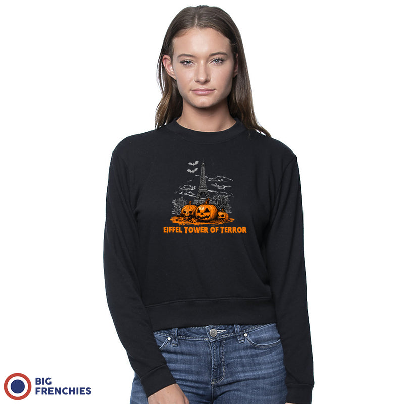 Eiffel Tower Of Terror Halloween Women's Organic Cotton RPET French Terry Crew