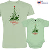 Christmas Eiffel Tower  Dad and Child Organic Cotton family Set (Set of 2)