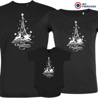 Christmas Eiffel Tower Matching Family Organic Tees (Set of 3)