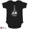 Christmas Eiffel Tower Organic Cotton Baby Onesie