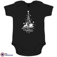 Christmas Eiffel Tower Organic Cotton Baby Onesie