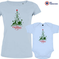 Christmas Eiffel Tower Mom and Child Organic Cotton family Set (Set of 2)