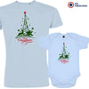 Christmas Eiffel Tower  Dad and Child Organic Cotton family Set (Set of 2)