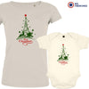 Christmas Eiffel Tower Mom and Child Organic Cotton family Set (Set of 2)