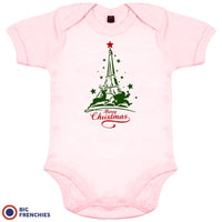 Christmas Eiffel Tower Organic Cotton Baby Onesie