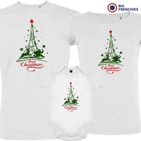 Christmas Eiffel Tower Matching Family Organic Tees (Set of 3)