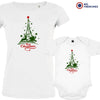 Christmas Eiffel Tower Mom and Child Organic Cotton family Set (Set of 2)