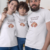 Dans La Vie Il Faut Aller De L'avant Matching Organic Cotton T-Shirts Family Set (Set of 3)