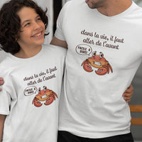 Dans La Vie Il Faut Aller De L'avant Dad and Child Organic Cotton T-Shirts family Set (Set of 2)