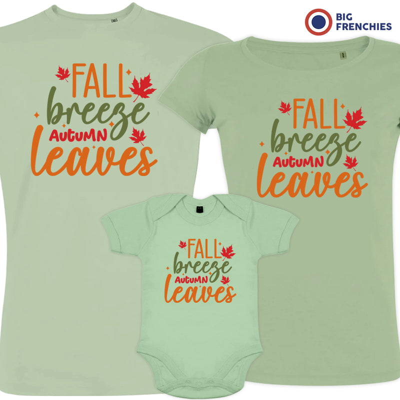 Fall Breeze Autumn Leaves Matching Organic Cotton Family Set (Set of 3)