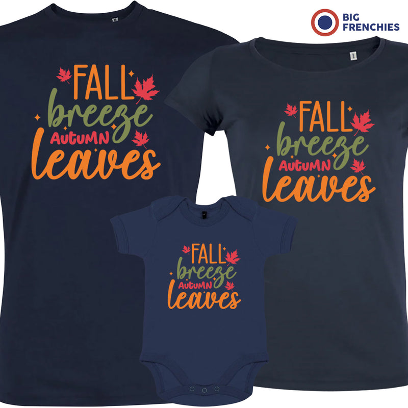 Fall Breeze Autumn Leaves Matching Organic Cotton Family Set (Set of 3)