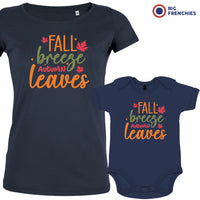 Fall Breeze Autumn Leaves Mom and Child Organic Cotton family Set (Set of 2)