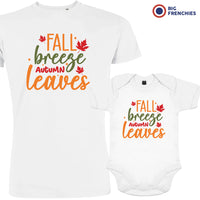 Fall Breeze Autumn Leaves Dad and Child Organic Cotton family Set (Set of 2)