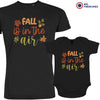 Fall is In The Air Dad and Child Organic Cotton family Set (Set of 2)